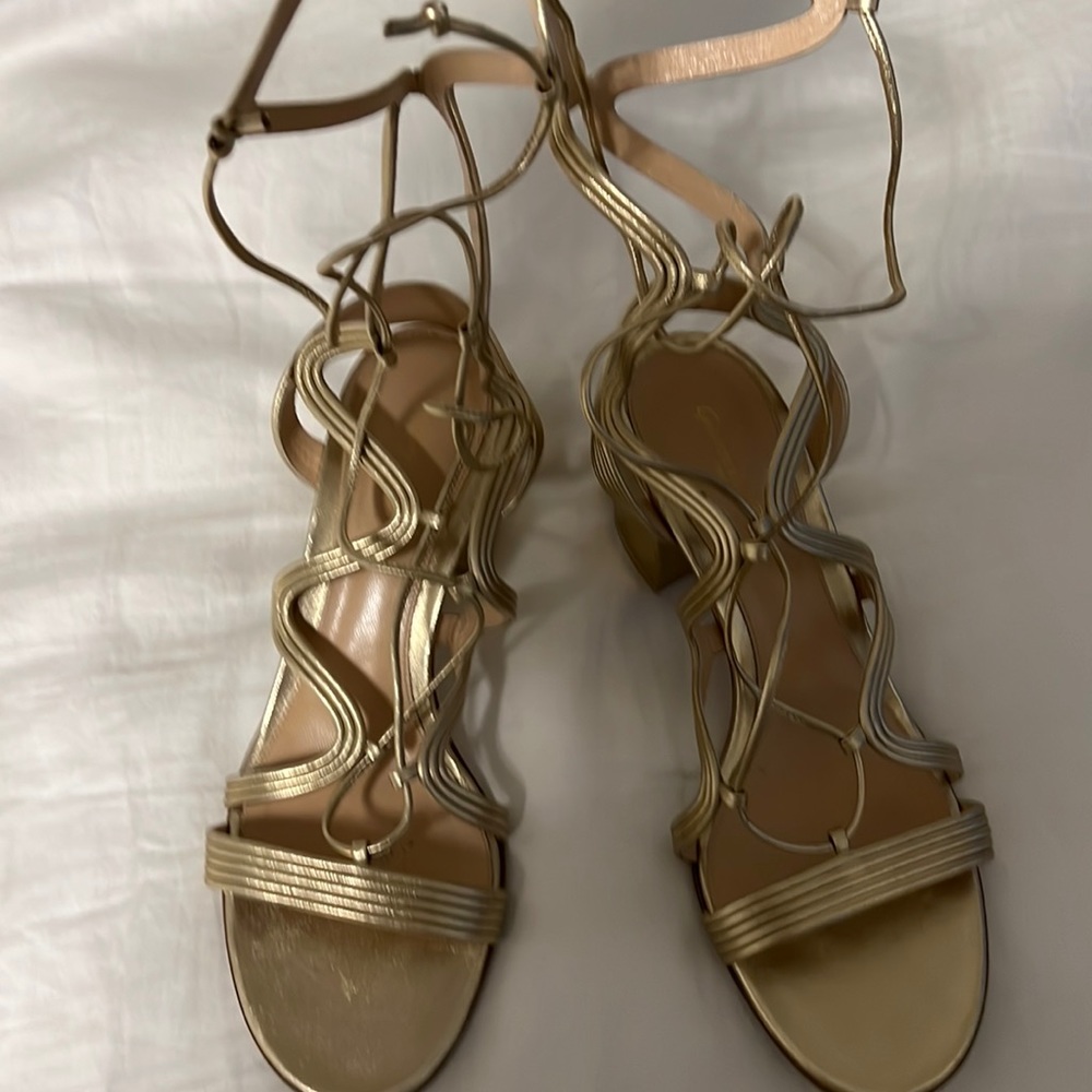 Gianvito Rossi Gold Wraparound Sandals